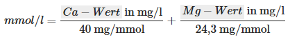 Mathematische Formel zur Berechnung von mmol/l